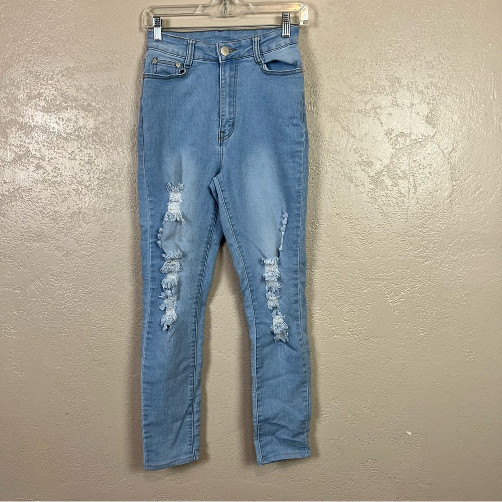 5 for $30 B.O.B JEANS Women's Size 7/8 Distressed Stretch Light‎ Wash Denim